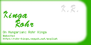 kinga rohr business card